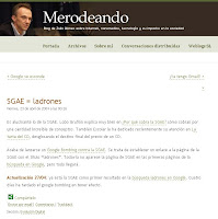 La SGAE exige la retirada de un post de Merodeando